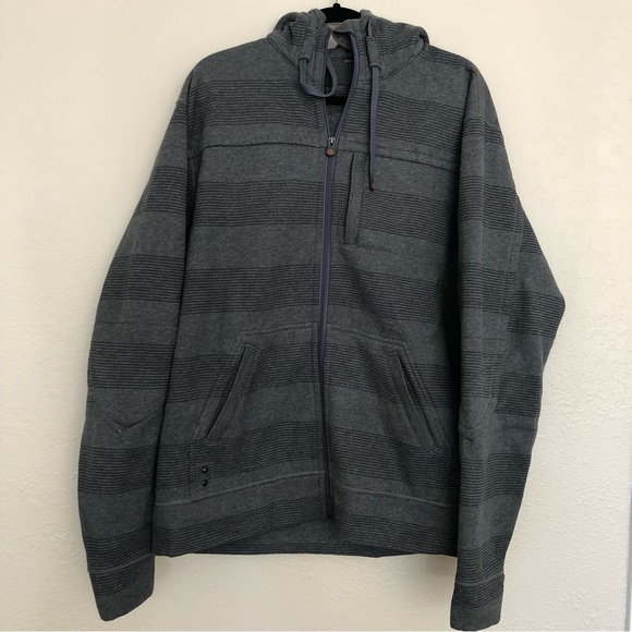 lululemon athletica Other - Lululemon Scuba grey stripe zip up hooded jacket